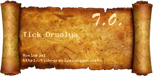 Tick Orsolya névjegykártya